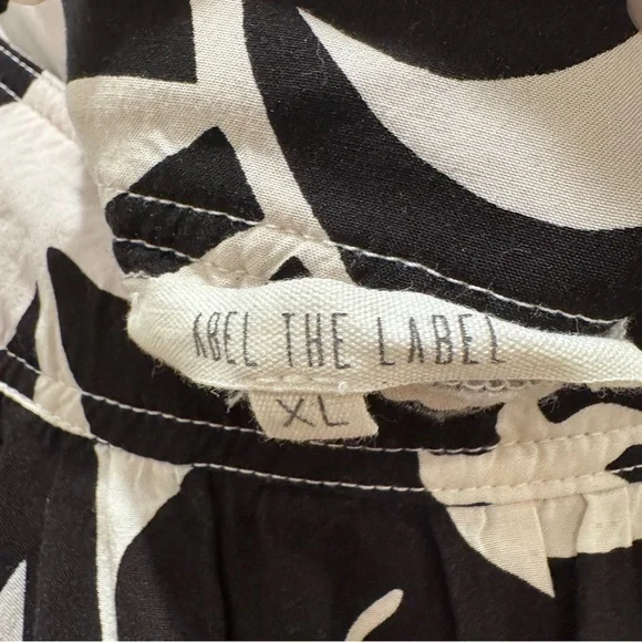 Anthropologie Abel the Label Abstract Sol Aztec Maxi Dress Boho Retro Black XL - Picture 2 of 8